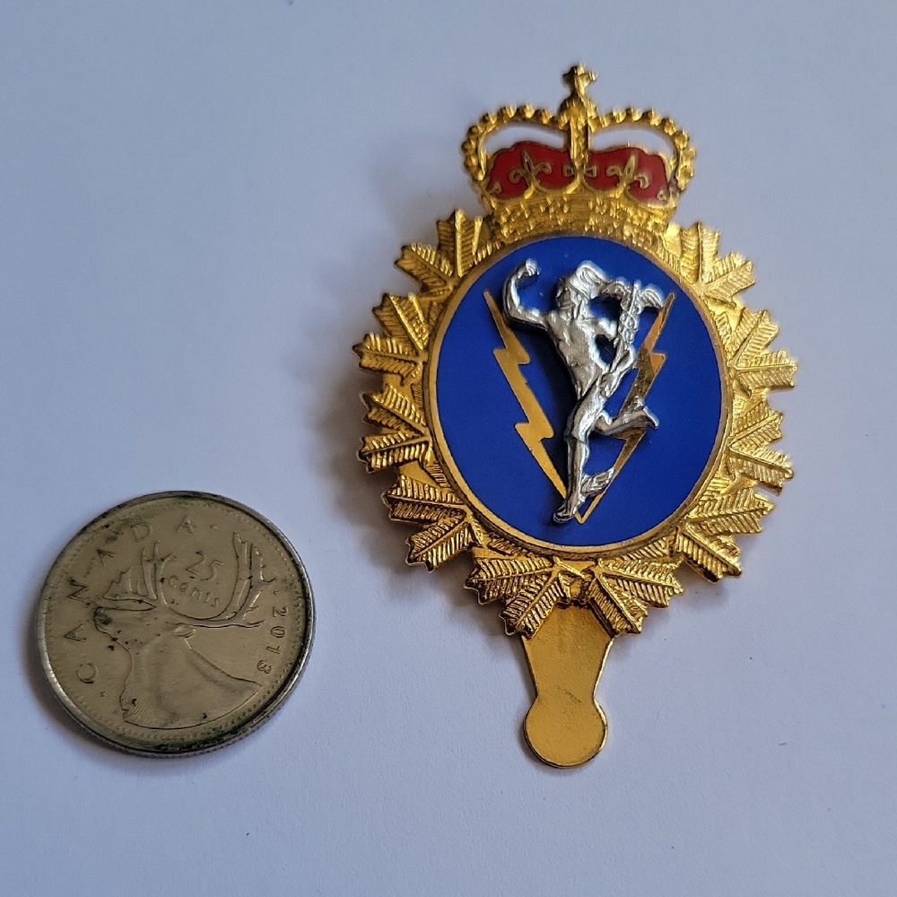 Royal Communications Badge Pin with Crown Design